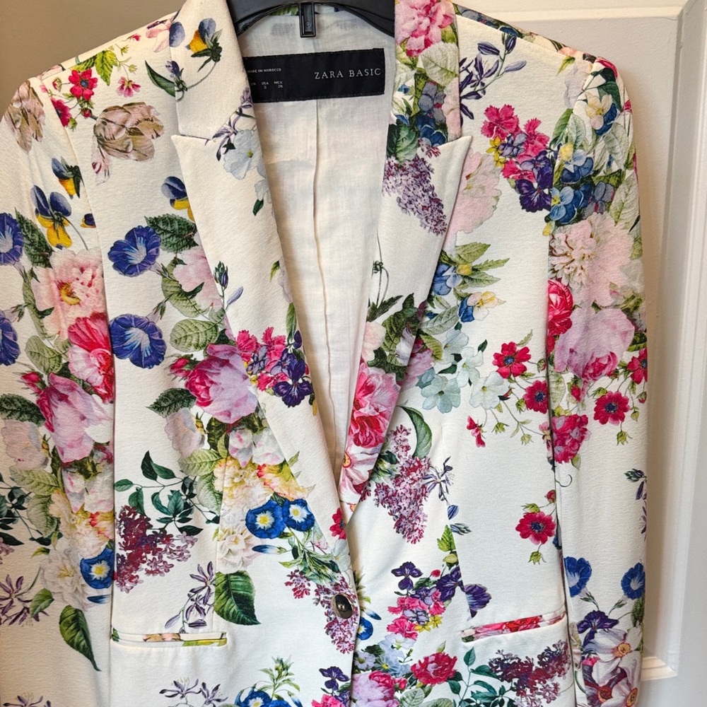 Zara Floral Blazer - Multicolor on White